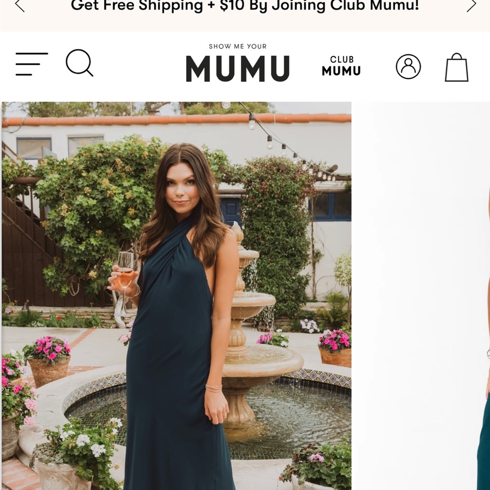 Never worn! Show Me Your Mumu Jasmine Halter Midi Dress.